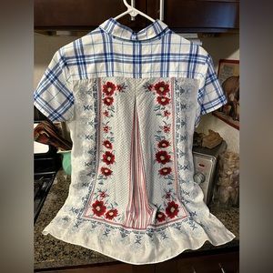 Johnny Was kerchief back shirt M